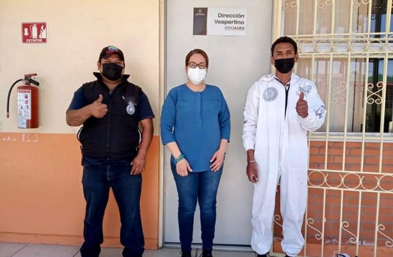 Primaria en Arcos del Alba y kinder de Bosques de Morelos sanitizados por jornadas implementadas por Paco Rojas