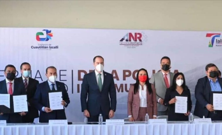 Firman Cuautitlán Izcalli, Tlalnepantla, Atizapán y Nicolás Romero convenio para crear Policía Intermunicipal